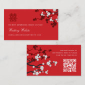ホワイトさくらんぼ中国のの結婚Webサイトカード エンクロージャーカード (正面/裏面)