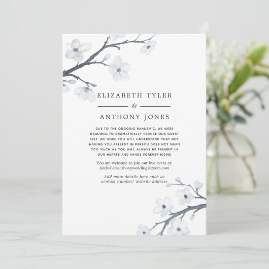 ホワイトさくらんぼ減ら結婚のゲスト一覧 案内状 (スタンド正面)