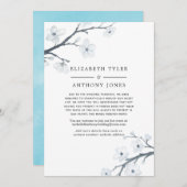 ホワイトさくらんぼ減ら結婚のゲスト一覧 案内状 (正面/裏面)