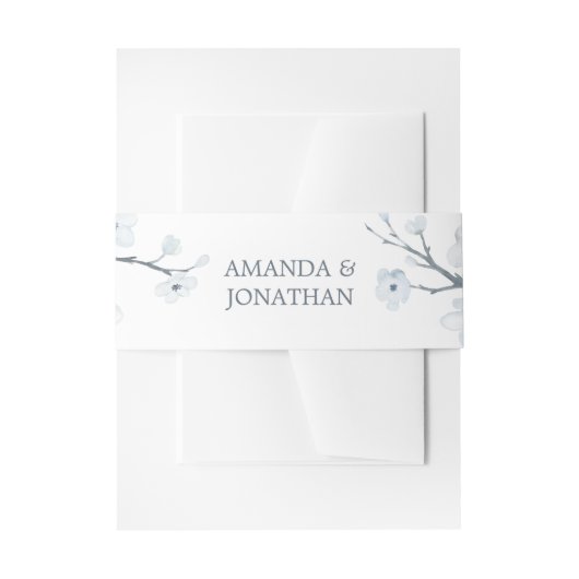 ホワイトさくらんぼ結婚の花 招待状ベリーバンド (正面例)