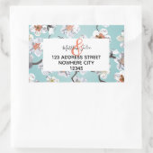 ホワイトさくらんぼ結婚ブロッサムまたは婚約 長方形シール (バッグ)