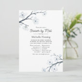 ホワイトさくらんぼ花ズブライダルシャワーバイメール 招待状 (スタンド正面)