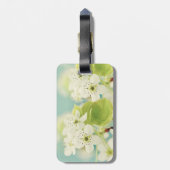 ホワイトさくらんぼ花花モノグラム荷物タグ ラゲッジタグ (裏面縦)