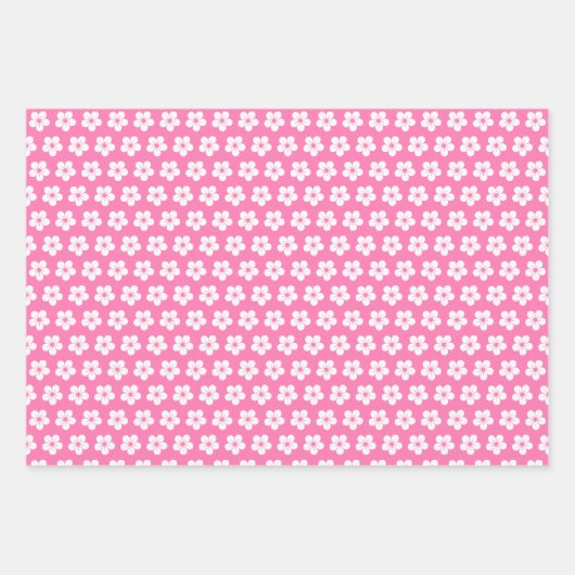 ホワイトさくらんぼ花 ラッピングペーパーシート (正面3)