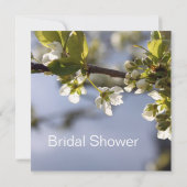 ホワイトさくらんぼ開花枝ブライダルシャワー 招待状 (裏面)