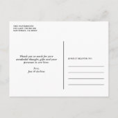 ホワイトたった今結婚しましたレタリング結婚写真 案内ポストカード (裏面)