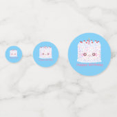 ホワイトつや消し散布お誕生日ケーキ コンフェッティ (正面)