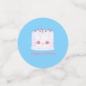 ホワイトつや消し散布お誕生日ケーキ コンフェッティ (スモール正面)