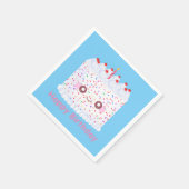 ホワイトつや消し散布お誕生日ケーキ スタンダードカクテルナプキン (角)