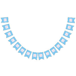 ホワイトつや消し散布お誕生日ケーキ バンティングフラッグ