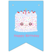 ホワイトつや消し散布お誕生日ケーキ バンティングフラッグ (第1の旗)