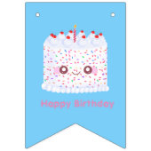 ホワイトつや消し散布お誕生日ケーキ バンティングフラッグ (第3の旗)