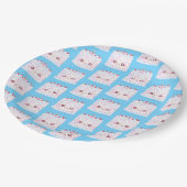 ホワイトつや消し散布お誕生日ケーキ ペーパープレート (アングル)