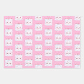 ホワイトつや消し散布お誕生日ケーキ ラッピングペーパーシート (正面3)