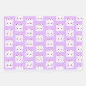 ホワイトつや消し散布お誕生日ケーキ ラッピングペーパーシート (正面3)