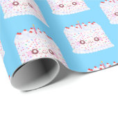 ホワイトつや消し散布お誕生日ケーキ ラッピングペーパー (ロールコーナー)