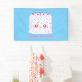 ホワイトつや消し散布お誕生日ケーキ 横断幕 (インサイチュ)