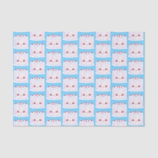 ホワイトつや消し散布お誕生日ケーキ 薄葉紙 (正面)