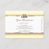 ホワイトとクリームログラデーションゴのライト金ゴールドデコ縁どア 名刺 (裏面)