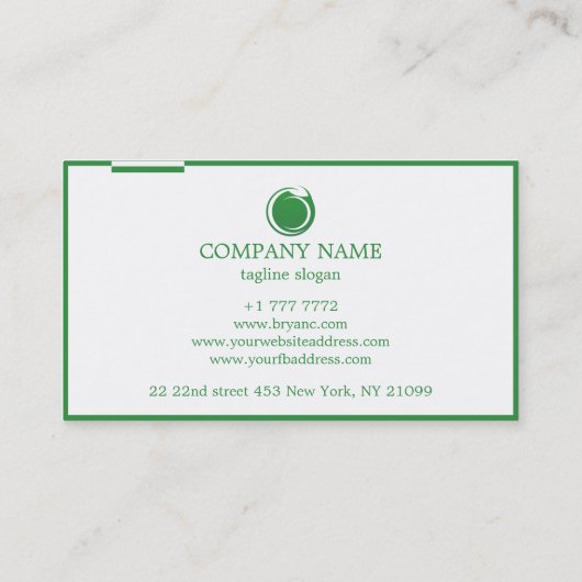 ホワイトとグリーン 名刺 (裏面)