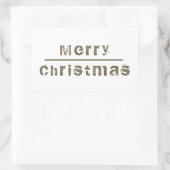 ホワイトとグレーのクリスマスホリデー 長方形シール (バッグ)