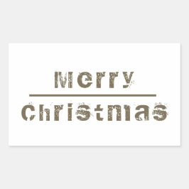 ホワイトとグレーのクリスマスホリデー 長方形シール
