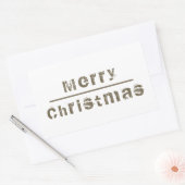 ホワイトとグレーのクリスマスホリデー 長方形シール (封筒)