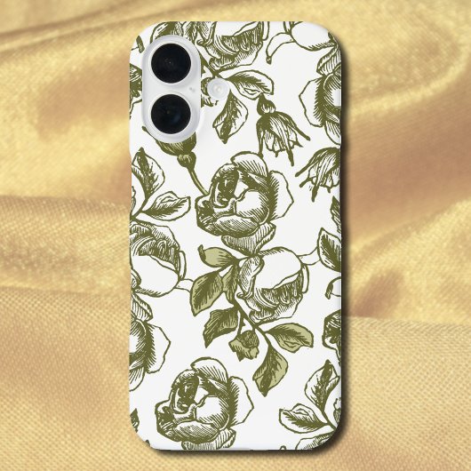 ホワイトとゴールズのヴィンテージバラのエッチング Case-Mate iPhoneケース