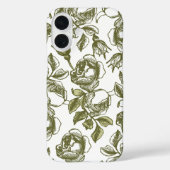 ホワイトとゴールズのヴィンテージバラのエッチング Case-Mate iPhoneケース (裏面)