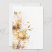 ホワイトとゴールデンのミニマ素朴リストの結婚フローラ 招待状 (裏面)