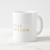 ホワイトとゴールドのカラーでおしゃれなプロフェッショナルデザイン ジャンボコーヒーマグカップ (正面右)