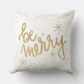 ホワイトとゴールドのクリスマスをお楽しみください クッション (正面)