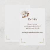 ホワイトとゴールドのベル 結婚式 付属の案内 エンクロージャーカード (正面/裏面)