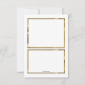 ホワイトとゴールドの写真感謝カード 招待状 (裏面)