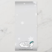 ホワイトとシルバーのスノーフレーク結婚のメニュー メニュー (裏面)