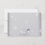 ホワイトとシルバーのスノ結婚フレークの応答カード 出欠カード (裏面)