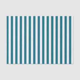 ホワイトとティール（緑がかった色）ブルーストライプズ 薄葉紙