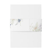 ホワイトとネイビーフローラ、モノグラム結婚ズ 招待状ベリーバンド (裏面例)