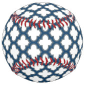 ホワイトとネイビーブルートレリス、ラティス、クローバー ソフトボール (正面)