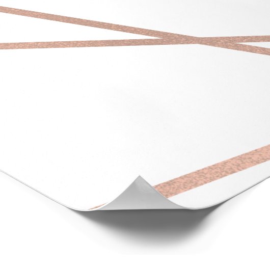 ホワイトとバラの金ゴールド結婚ダイヤモンドの歓迎 ポスター (角)