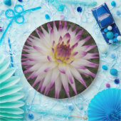 ホワイトとパープルサボテンDahliaフローラ ペーパープレート (パーティー)