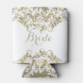 ホワイトとフェイクグリッター&金ゴールドフローラレース 缶クーラー (裏面)