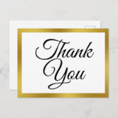 ホワイトとフェイク金ゴールドありがとう ポストカード (正面/裏面)