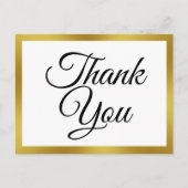 ホワイトとフェイク金ゴールドありがとう ポストカード (正面)