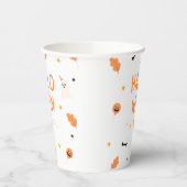 ホワイトとブラックのシンプルハロウィーン 紙コップ (左)