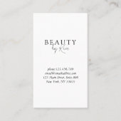 ホワイトとブラックミニマル、エレガントサロンQRコード 名刺 (正面)