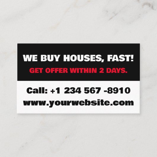 ホワイトとブラック実在エステートインベスターWeハ買ウス 名刺 (正面)