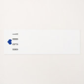 ホワイトとブラック文字ブルーハート ヨガマット (裏面(横))