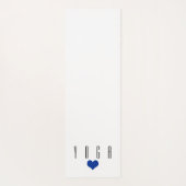 ホワイトとブラック文字ブルーハート ヨガマット (裏面)