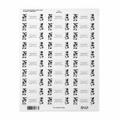 ホワイトとブラック・蝶パーティの招待状 ラベル (フルシート)